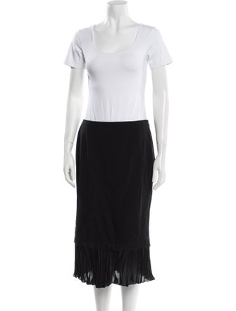 Les Copains Linen Pleated Accents Skirt Suit