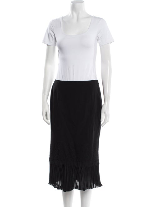 Les Copains Linen Pleated Accents Skirt Suit