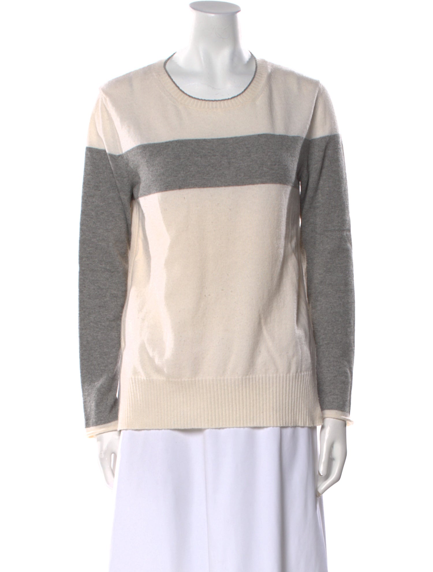 Les Copains Virgin Wool Colorblock Pattern Sweater