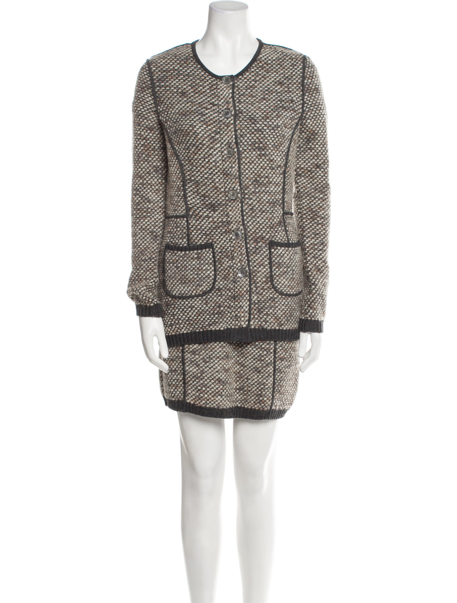 Les Copains Wool Printed Skirt Set