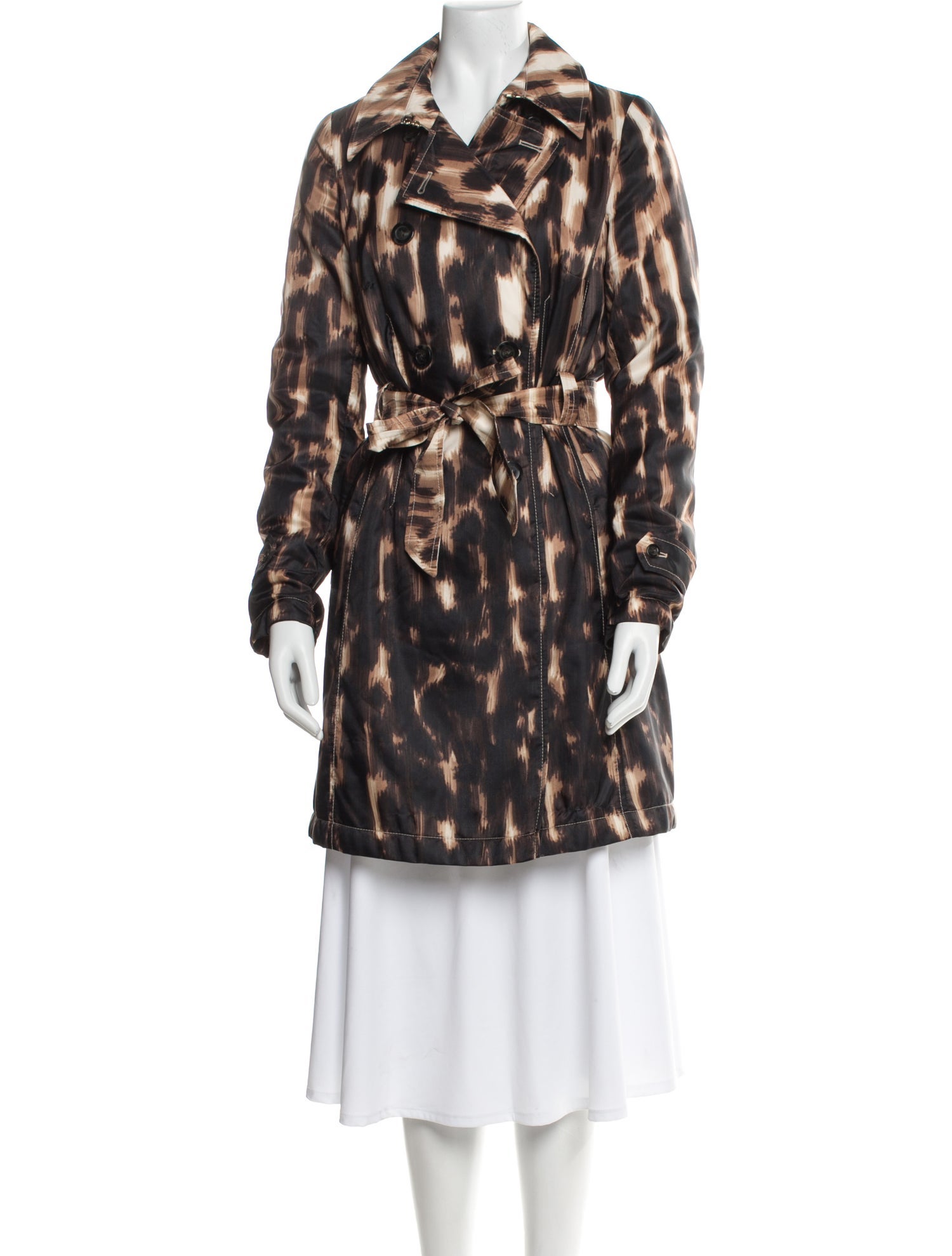 Les Copains Nylon Animal Print Faux Fur Coat