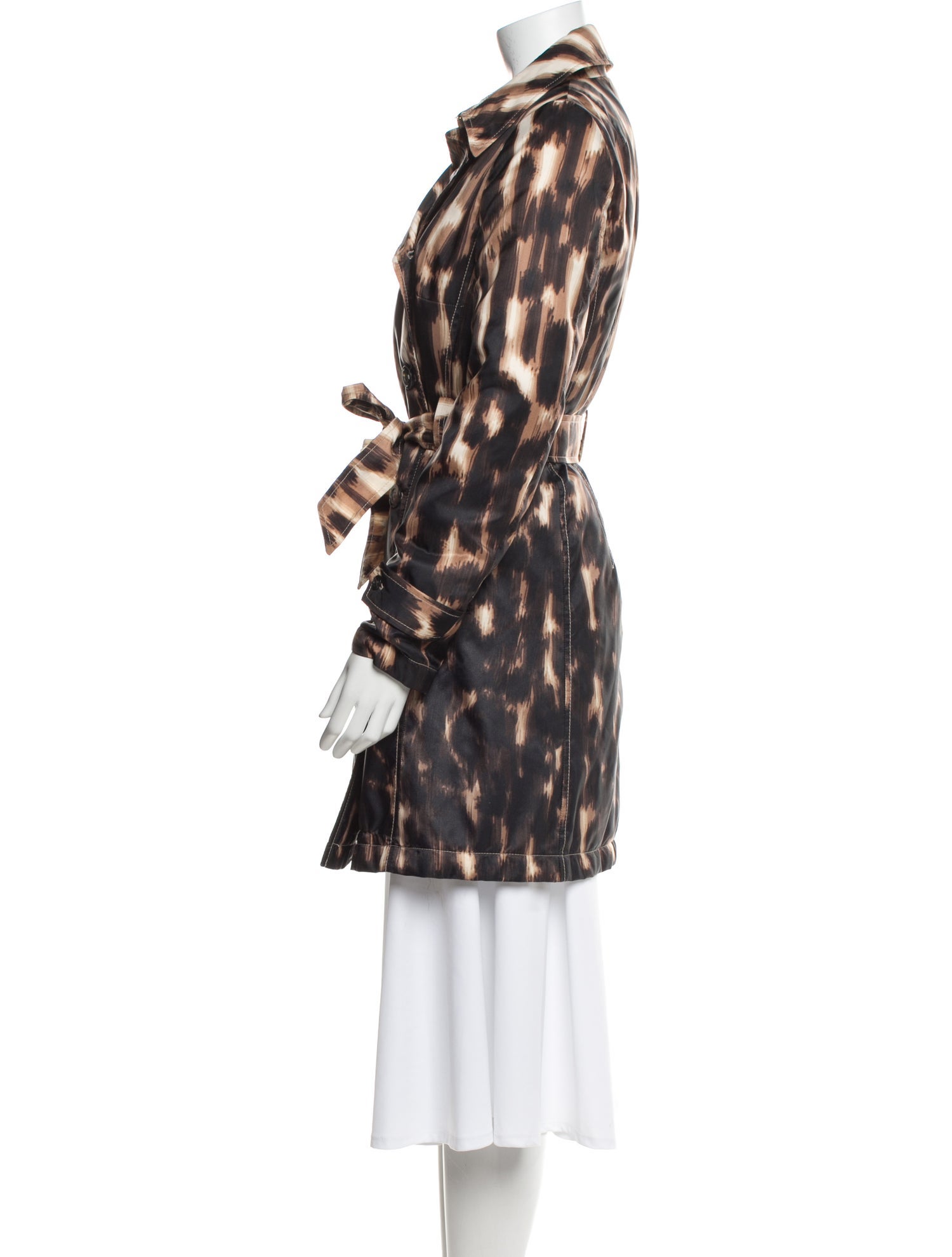 Les Copains Nylon Animal Print Faux Fur Coat