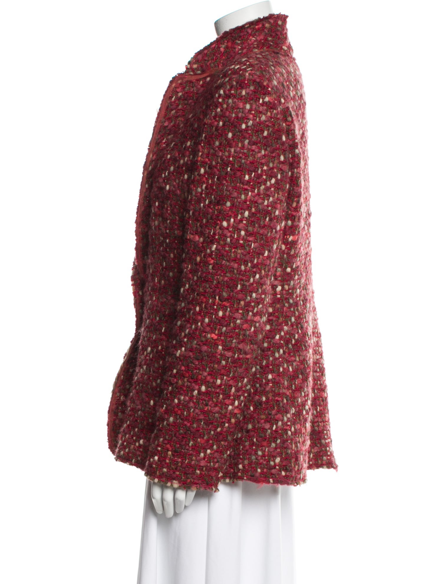 Les Copains Virgin Wool Tweed Pattern Blazer