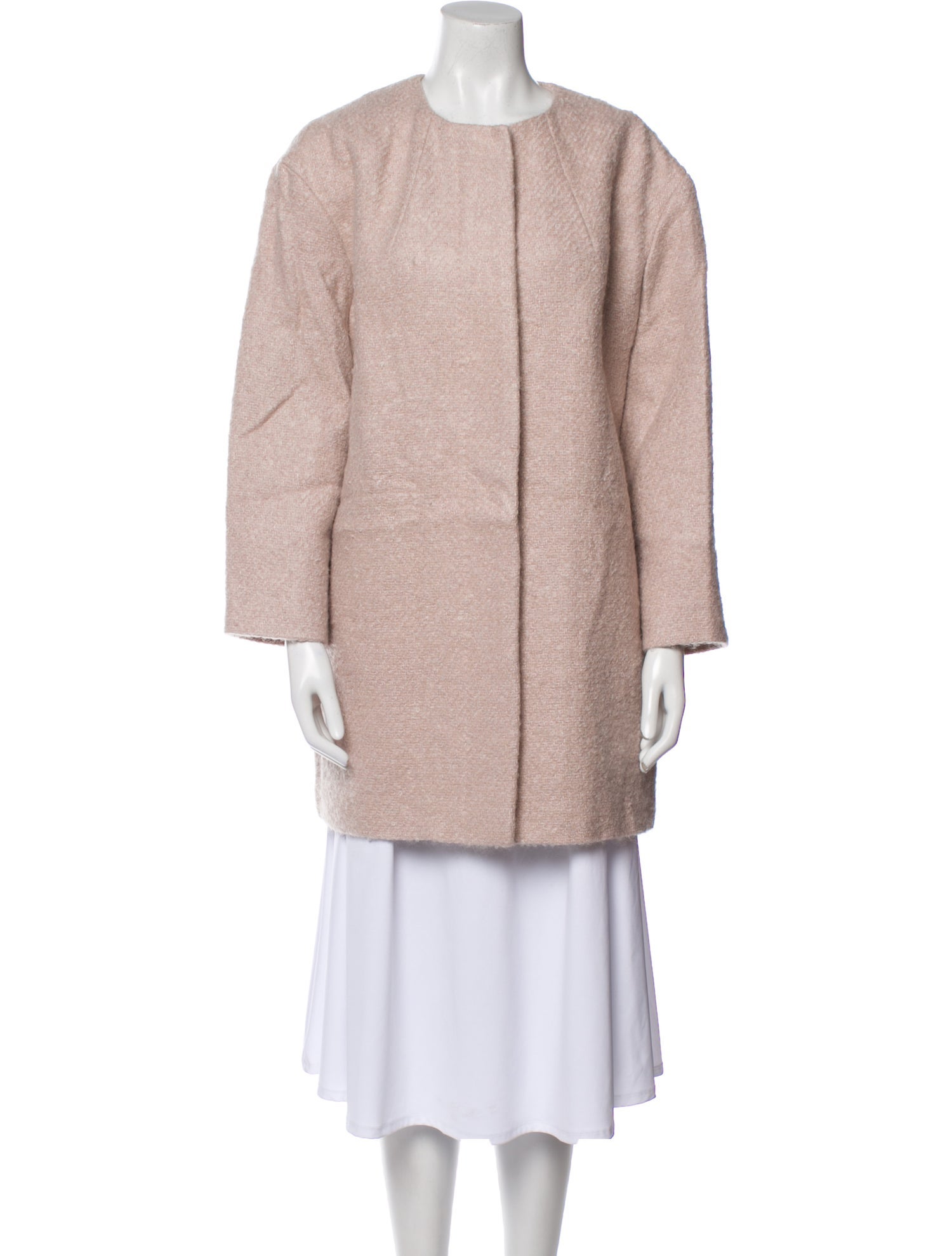 Les Copains Linen Faux Fur Coat