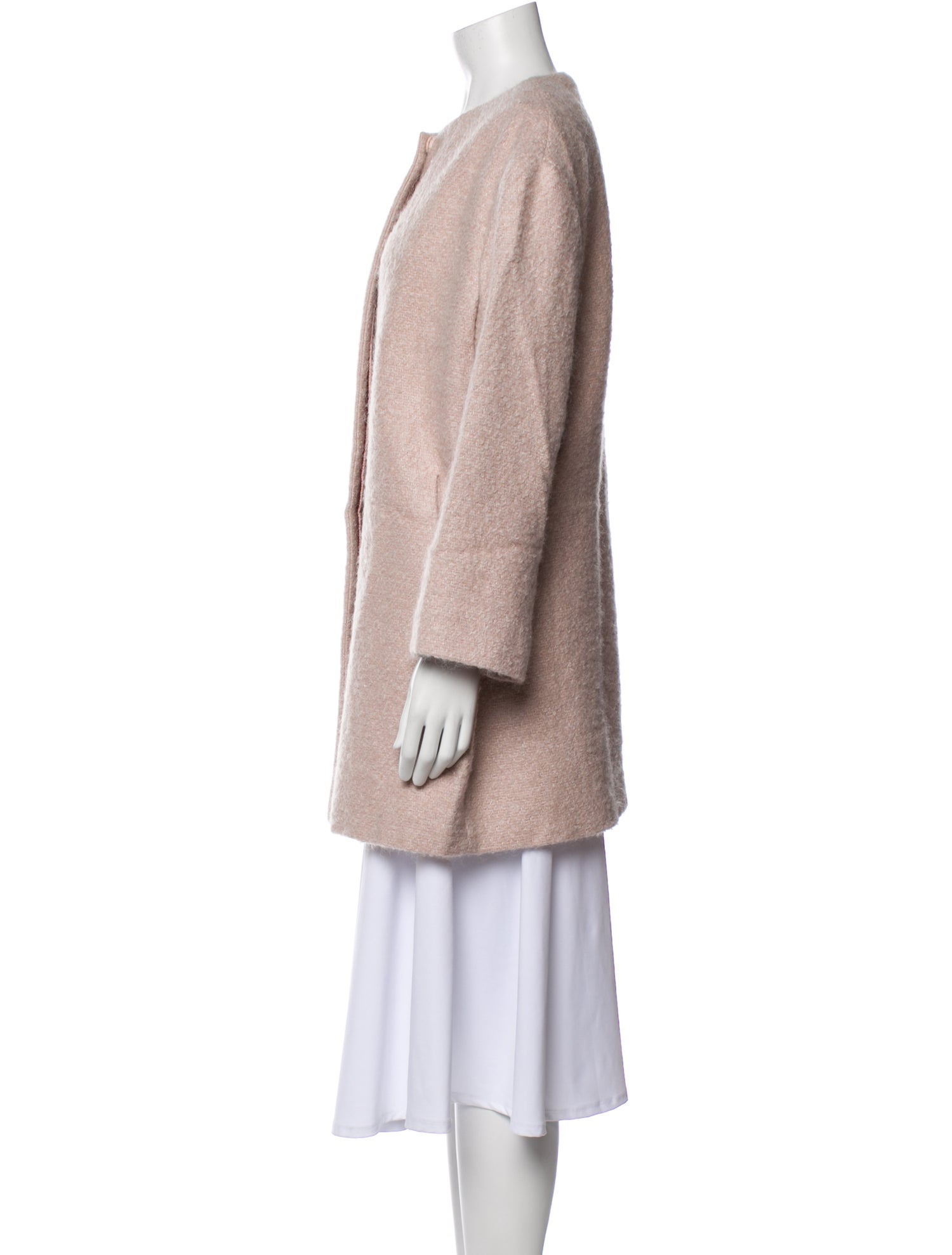 Les Copains Linen Faux Fur Coat