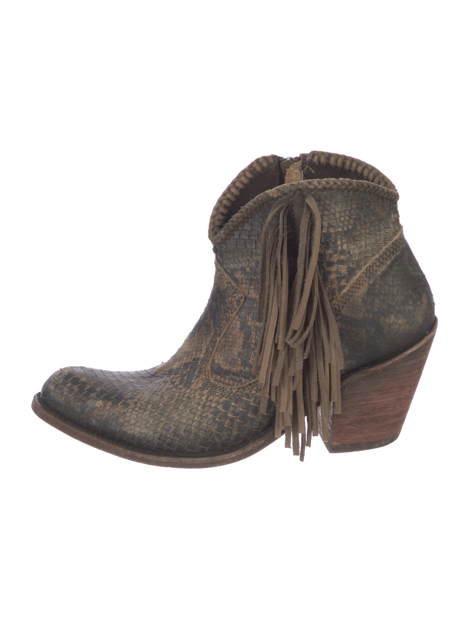 Liberty Boot Co. Leather Colorblock Pattern Western Boots