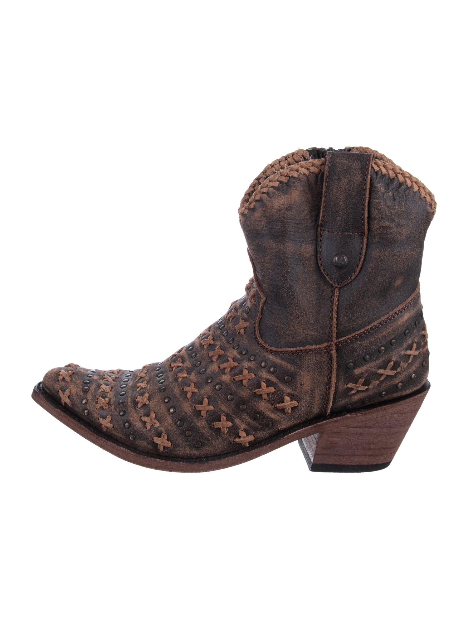 Liberty black Leather Tie-Dye Print Western Boots