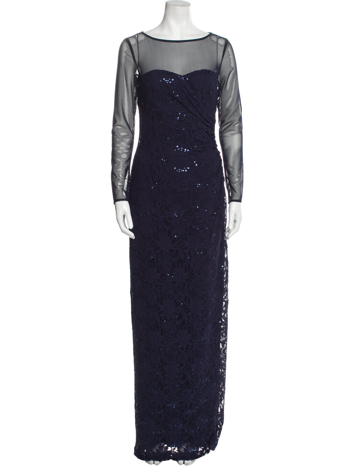 Lauren by Ralph Lauren Bateau Neckline Long Dress - Blue Dresses ...