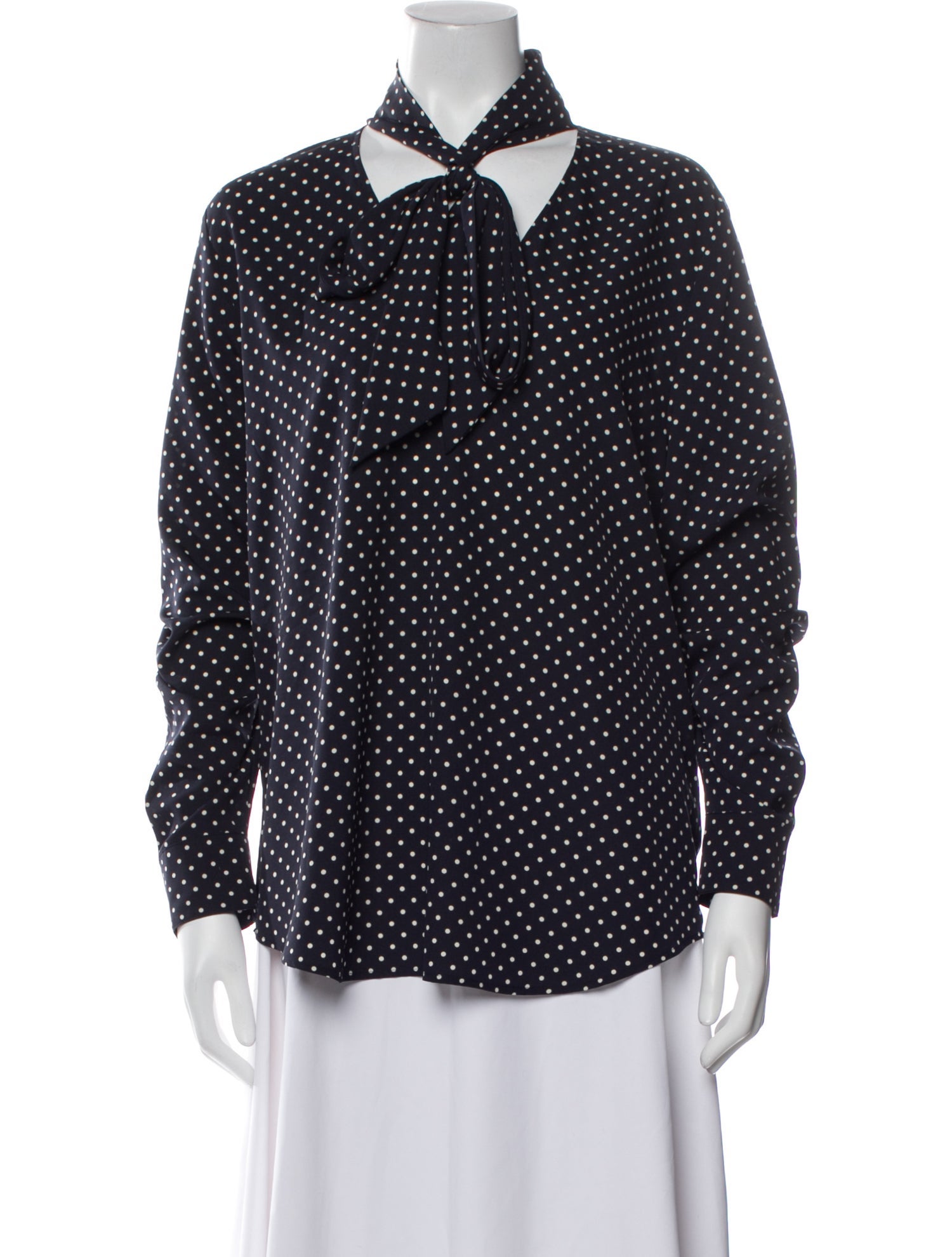 Lauren by Ralph Lauren Polka Dot Print Long Sleeve Button-Up Top w/ Tags