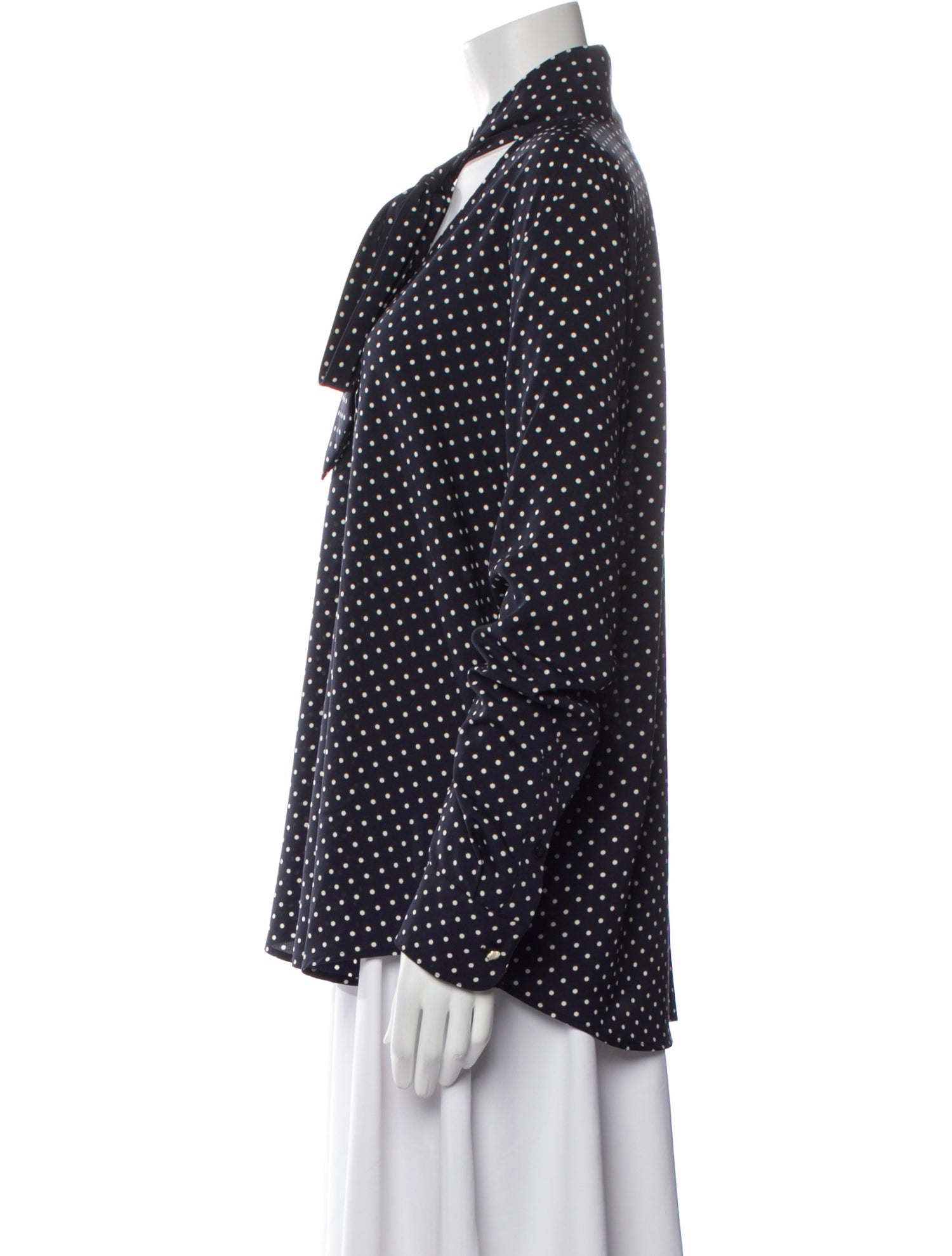 Lauren by Ralph Lauren Polka Dot Print Long Sleeve Button-Up Top w/ Tags