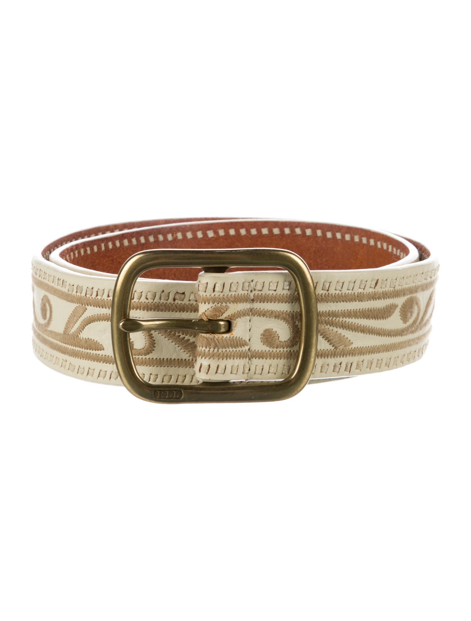 Lauren by Ralph Lauren Leather Embroidered Accent Belt