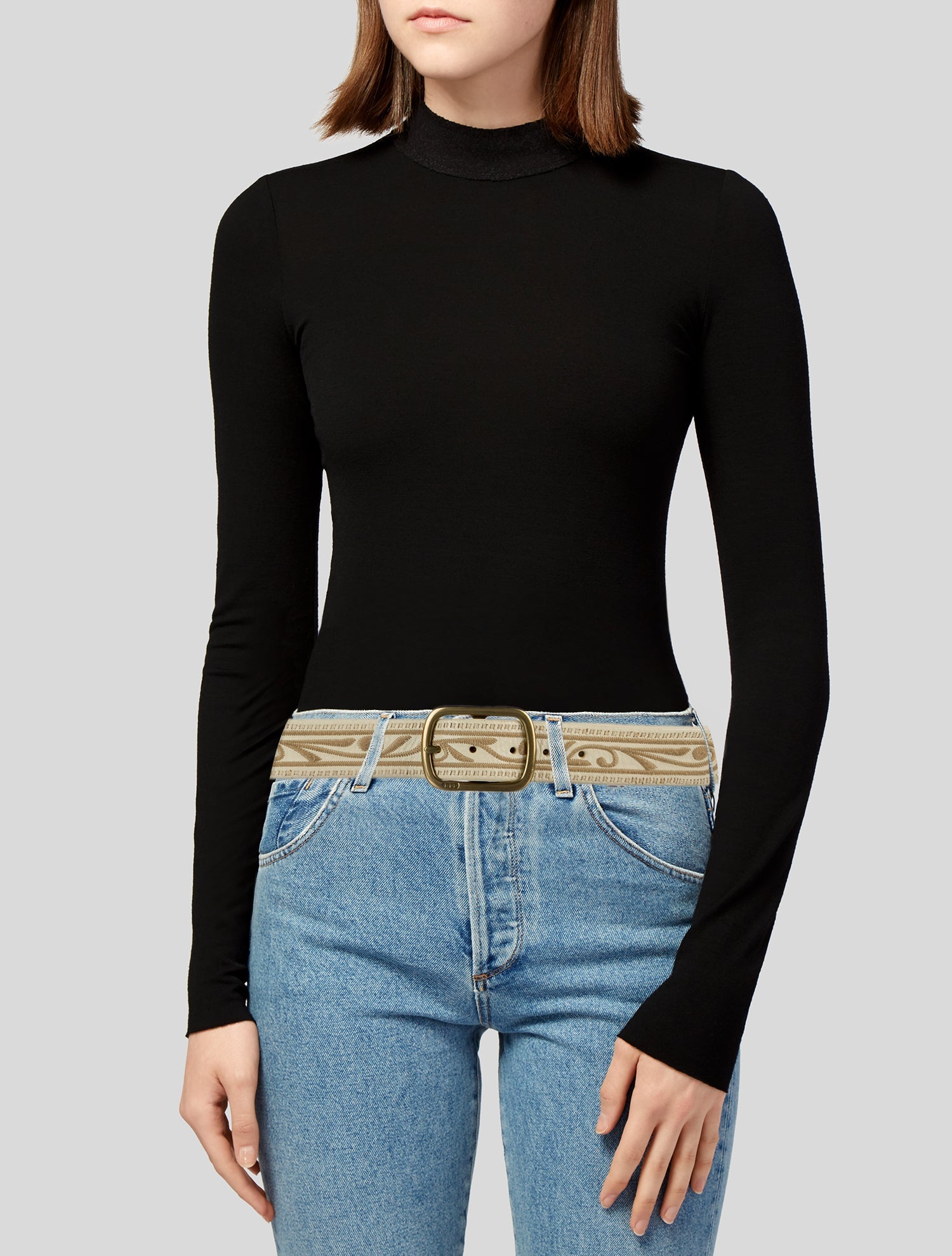 Lauren by Ralph Lauren Leather Embroidered Accent Belt