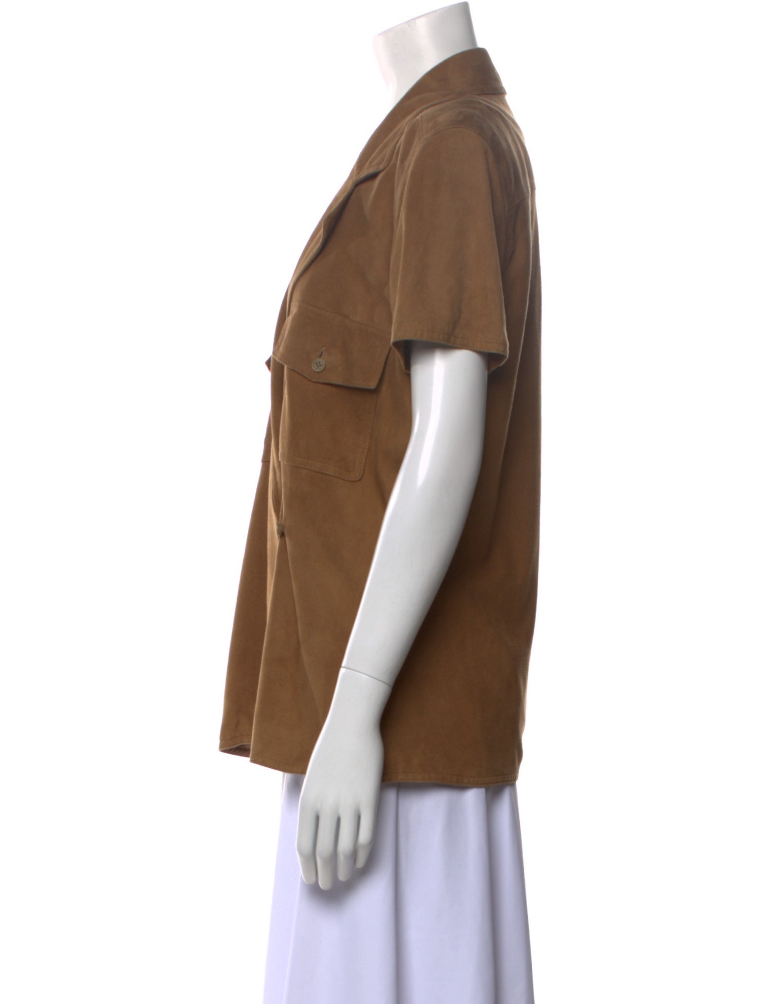 Lauren by Ralph Lauren Suede V-Neck Blouse