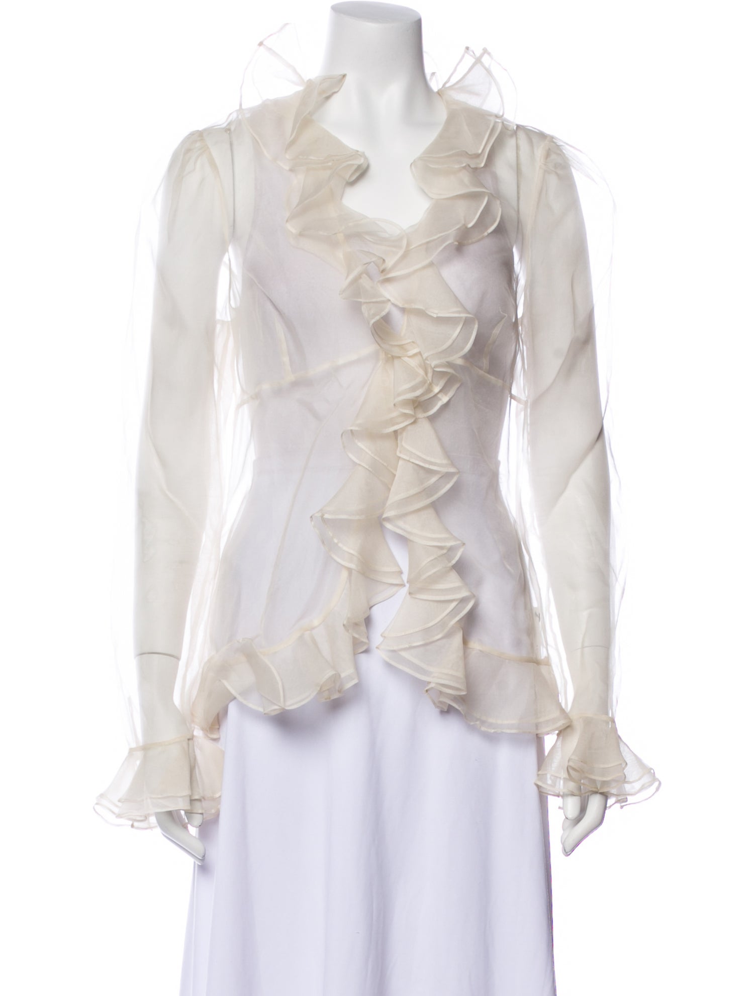 Lauren by Ralph Lauren Silk V-Neck Blouse