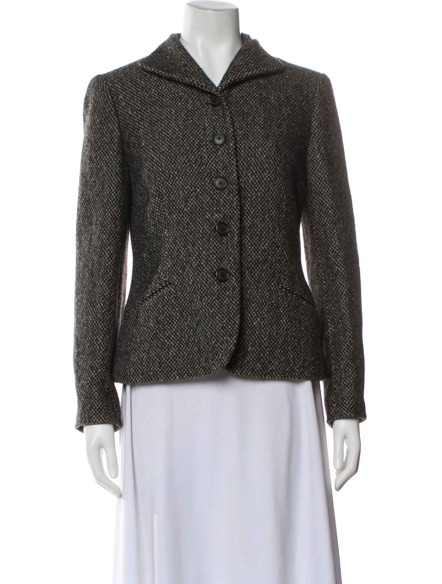 Lauren by Ralph Lauren Wool Tweed Pattern Blazer