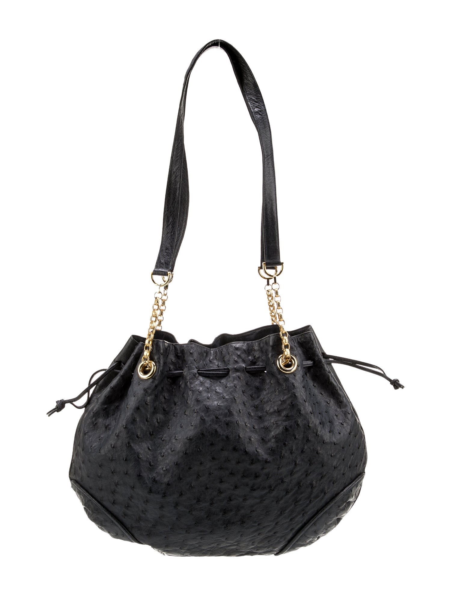 Luc Benoit Ostrich Shoulder Bag