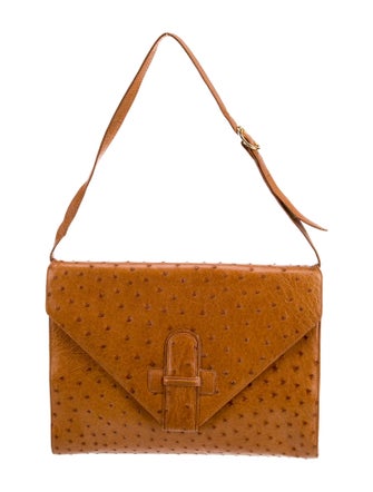 Luc Benoit Ostrich Shoulder Bag