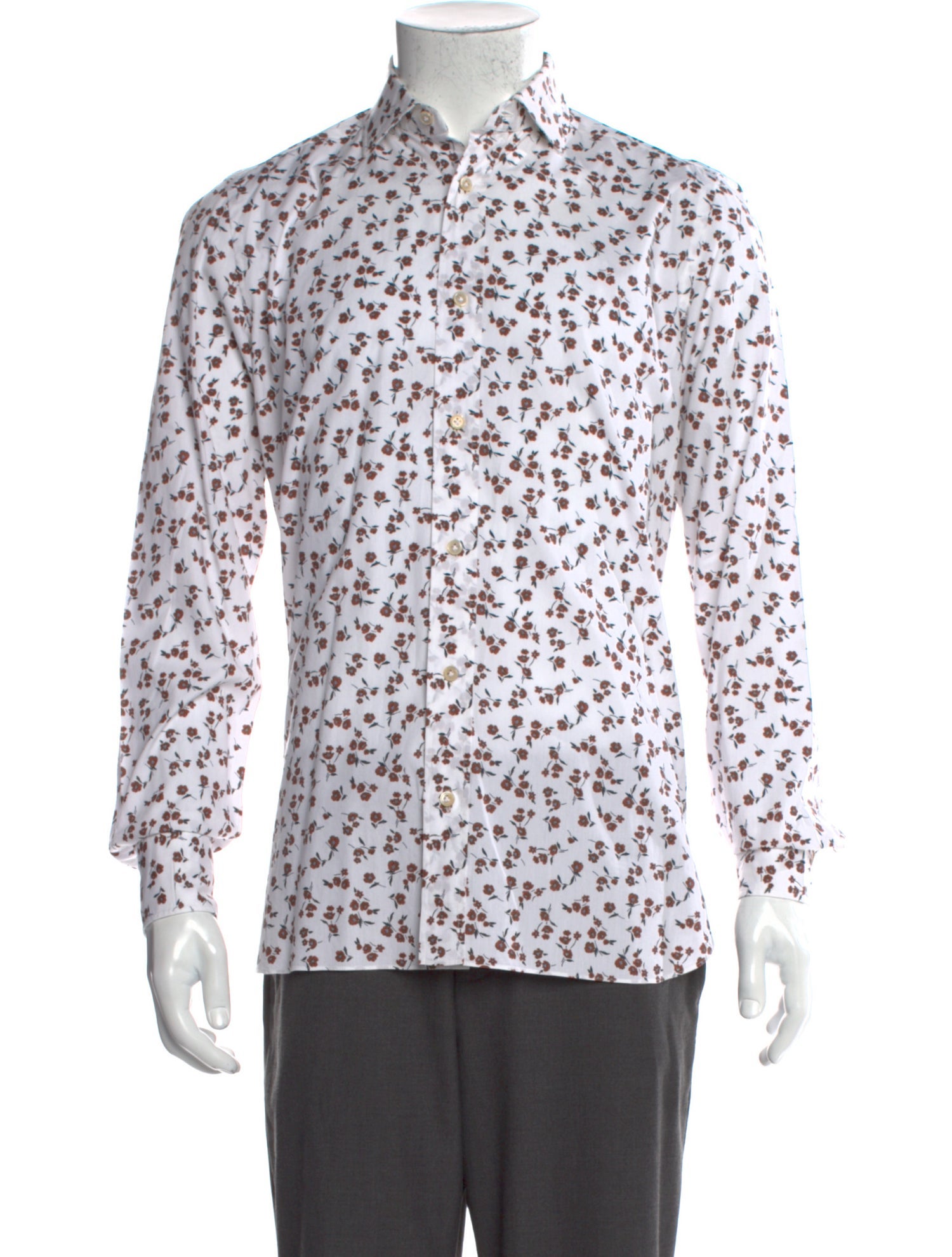 Luigi Borrelli Floral Print Long Sleeve Shirt