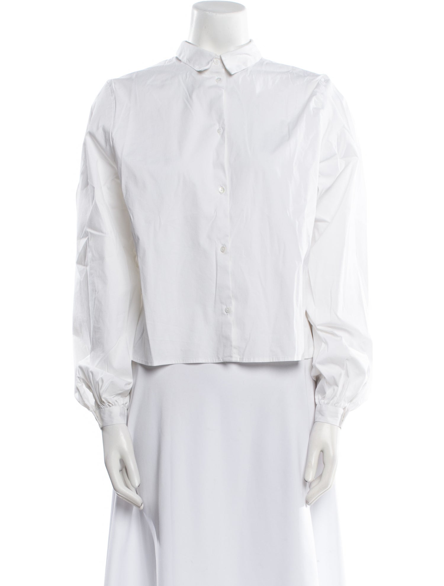 La Collection Chambray Long Sleeve Button-Up Top