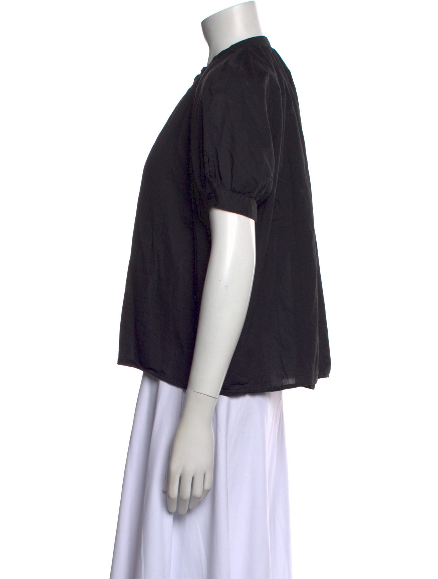 La Collection Mock Neck Short Sleeve Blouse