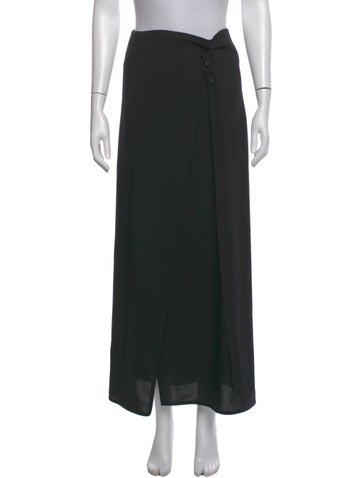 Pre-owned La Collection Virgin Wool Long Skirt In Black