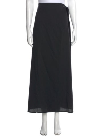 Pre-owned La Collection Virgin Wool Long Skirt In Black
