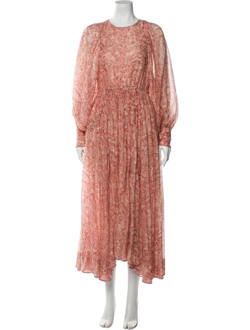 Laurence Bras Paisley Print Midi Length Dress Red
