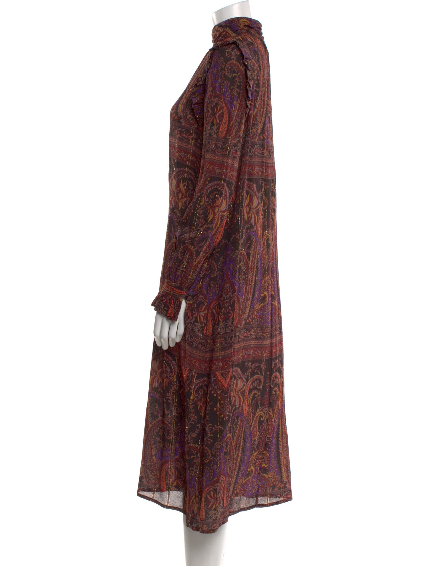 Laurence Bras Paisley Print Midi Length Dress