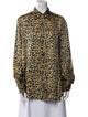 Laurence Bras Animal Print Long Sleeve Button-Up Top