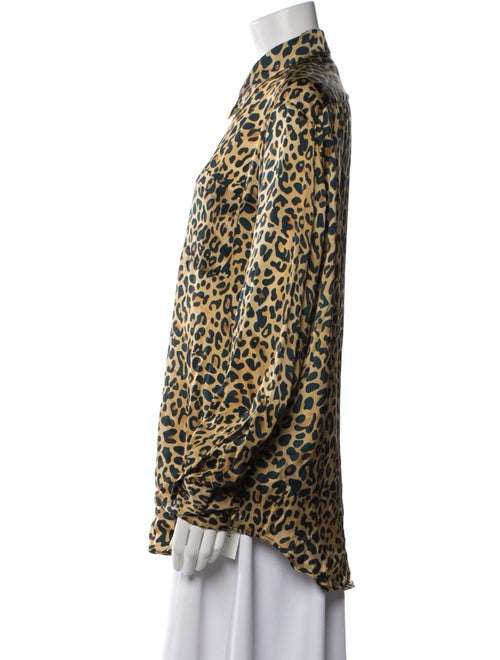 Laurence Bras Animal Print Long Sleeve Button-Up Top