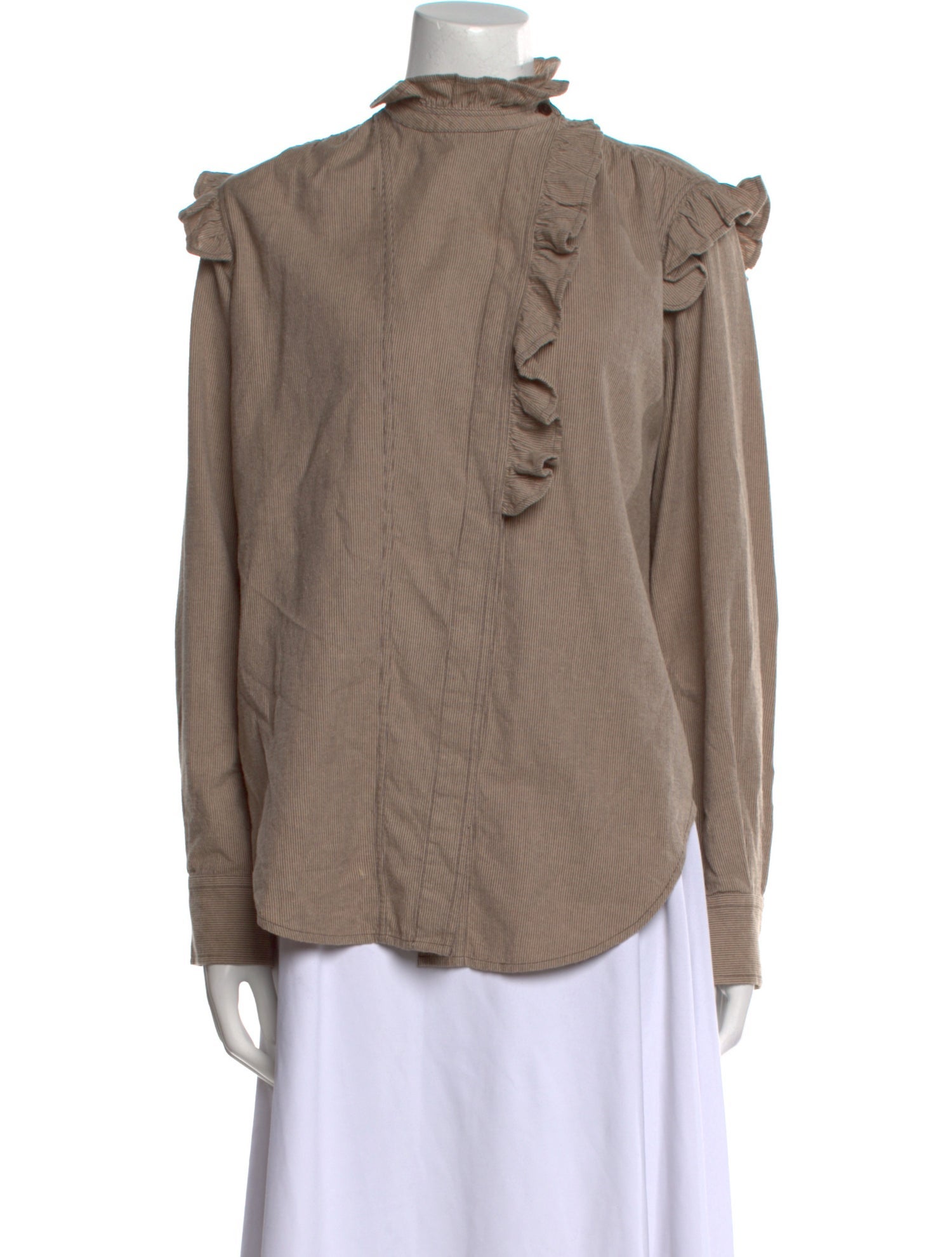 Laurence Bras Mock Neck Long Sleeve Blouse