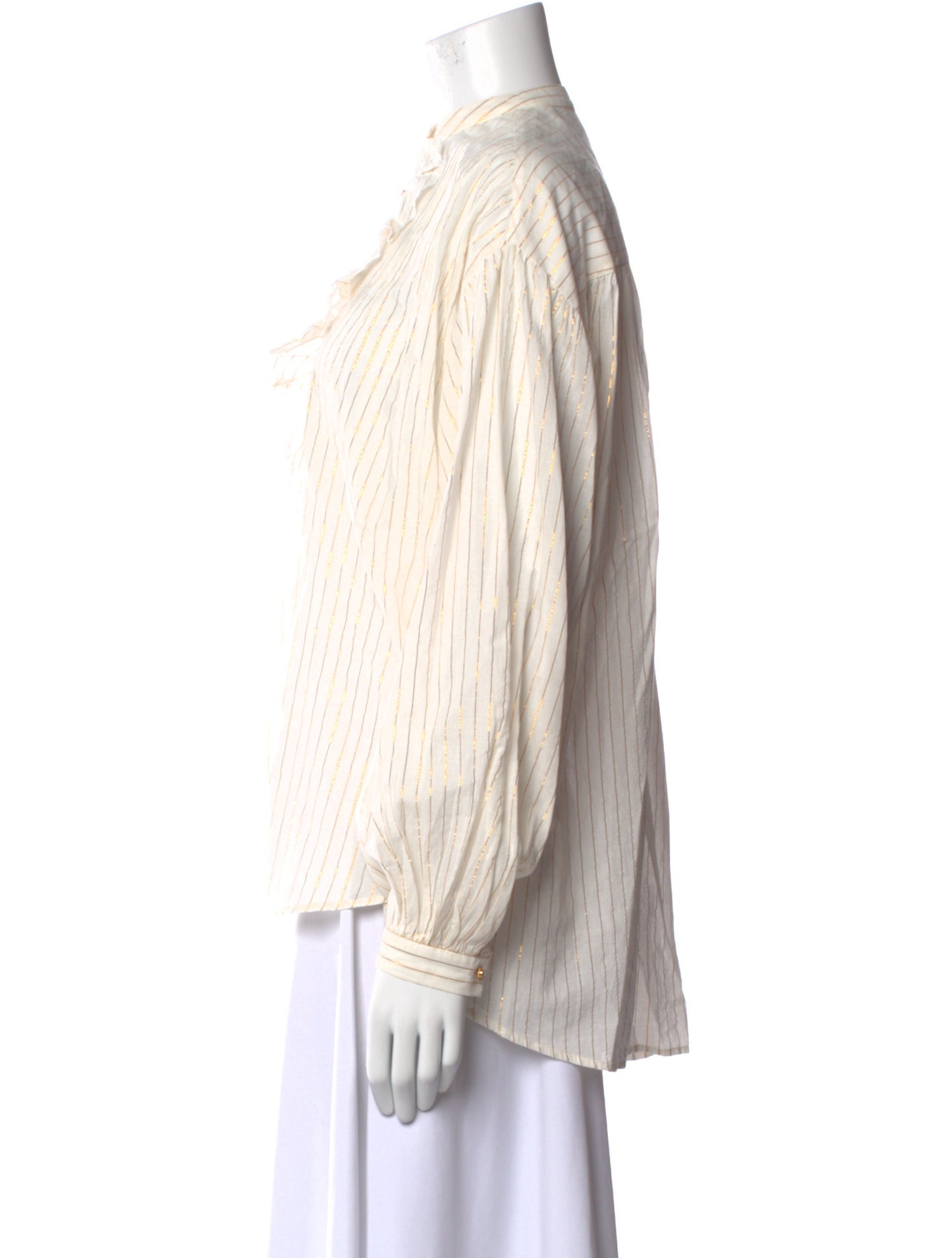 Laurence Bras Striped Mock Neck Blouse w/ Tags