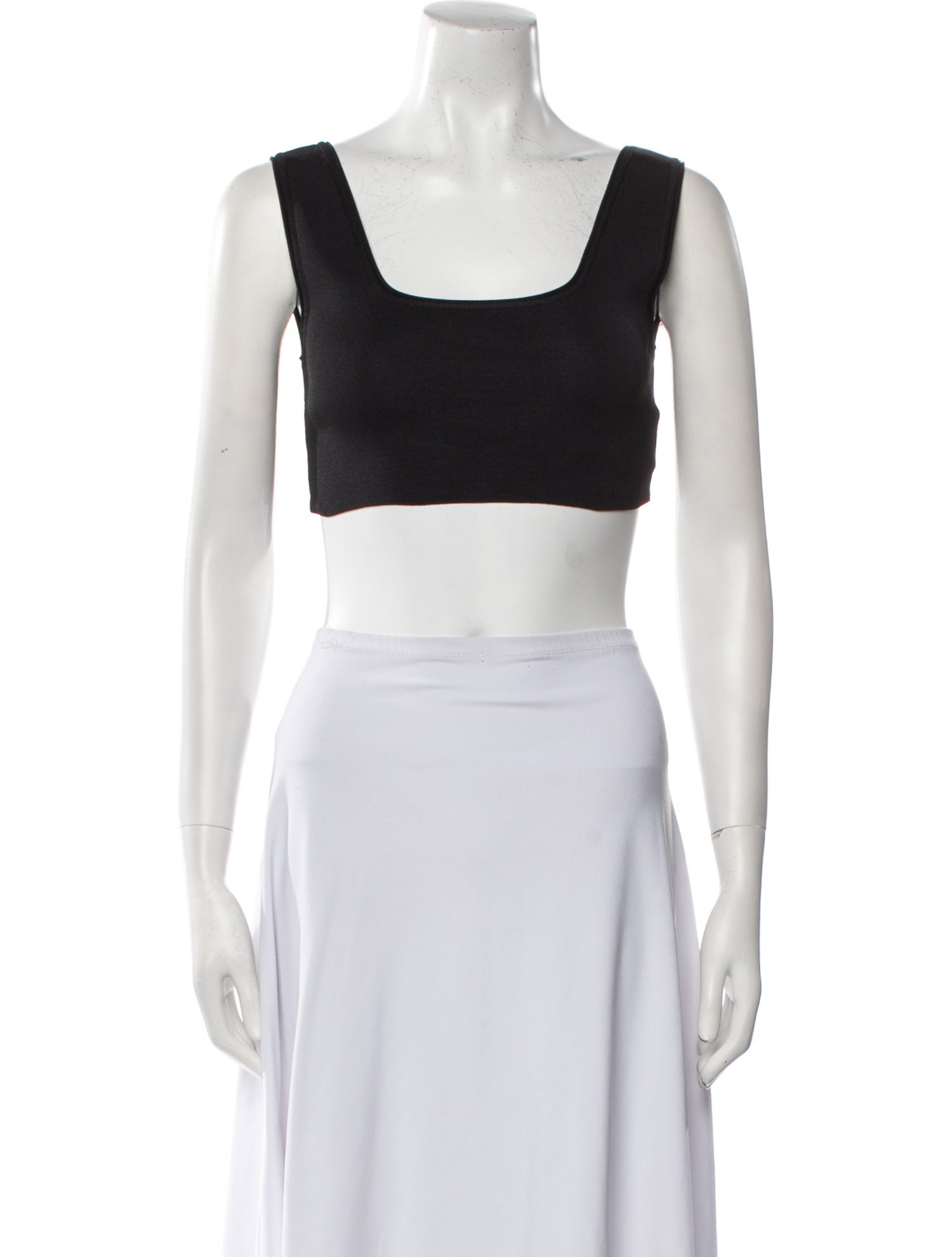 Low Classic Square Neckline Sleeveless Crop Top