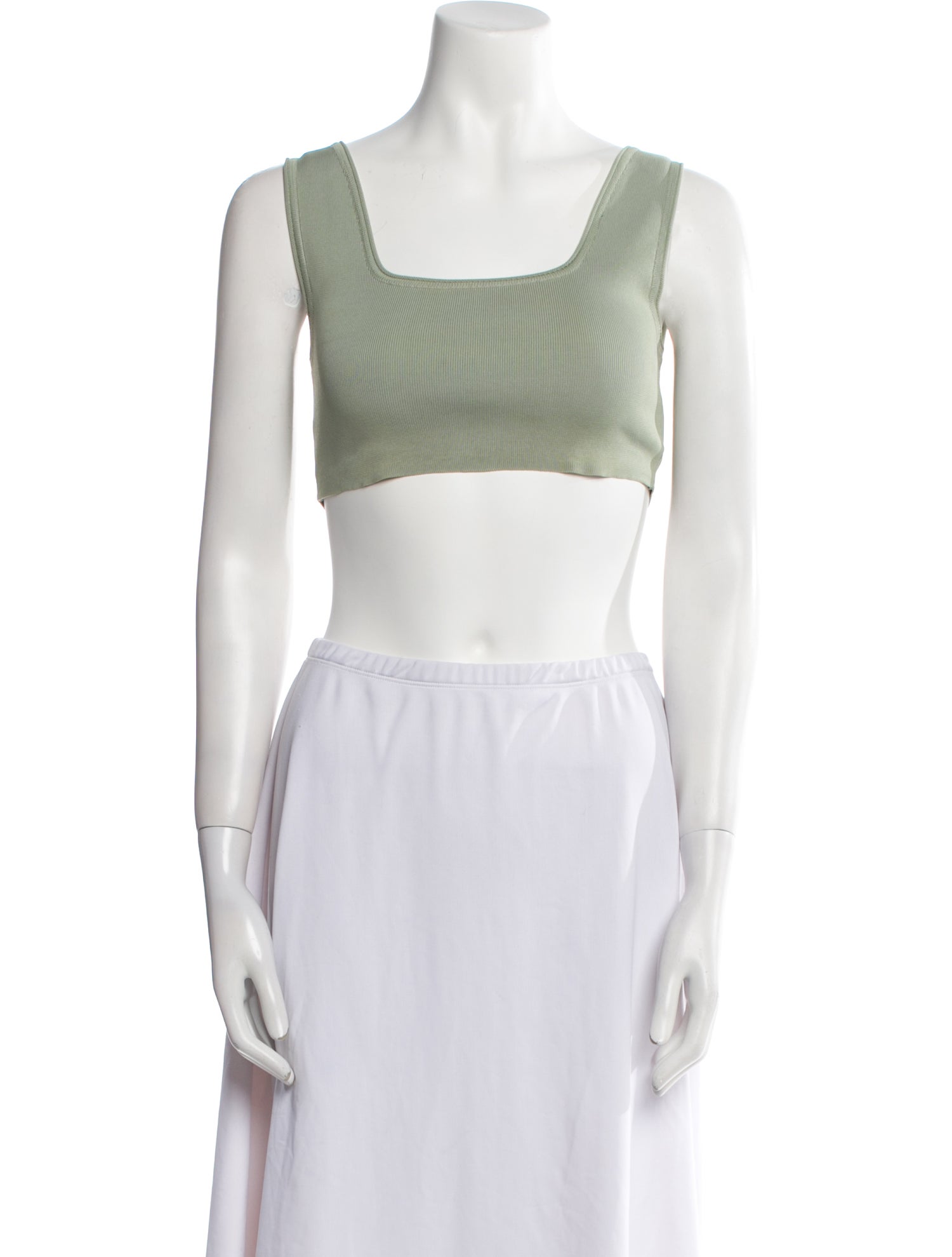 Low Classic Square Neckline Sleeveless Crop Top