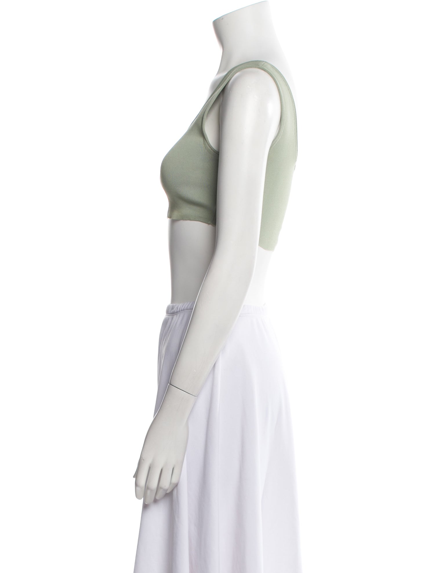 Low Classic Square Neckline Sleeveless Crop Top