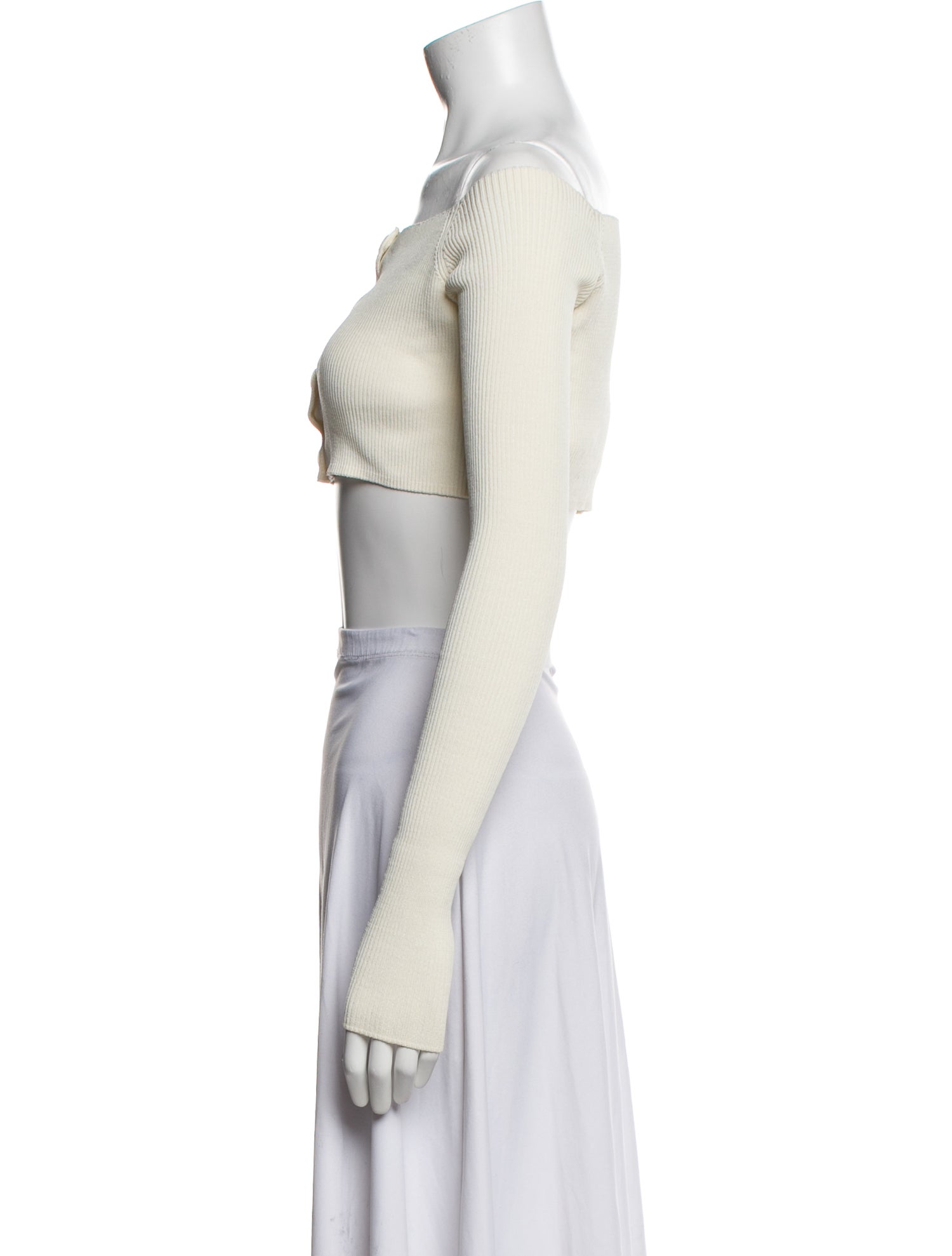 Low Classic Off-The-Shoulder Long Sleeve Crop Top