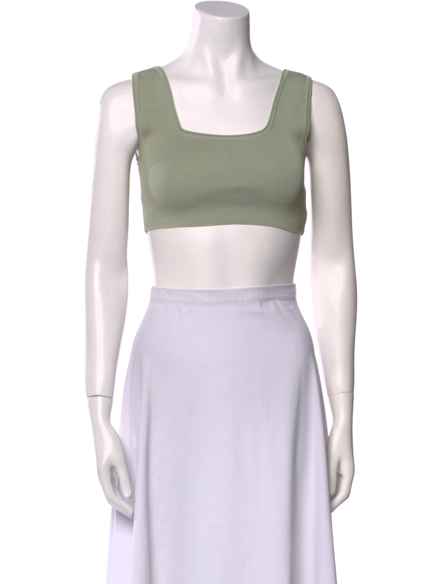 Low Classic Square Neckline Sleeveless Crop Top