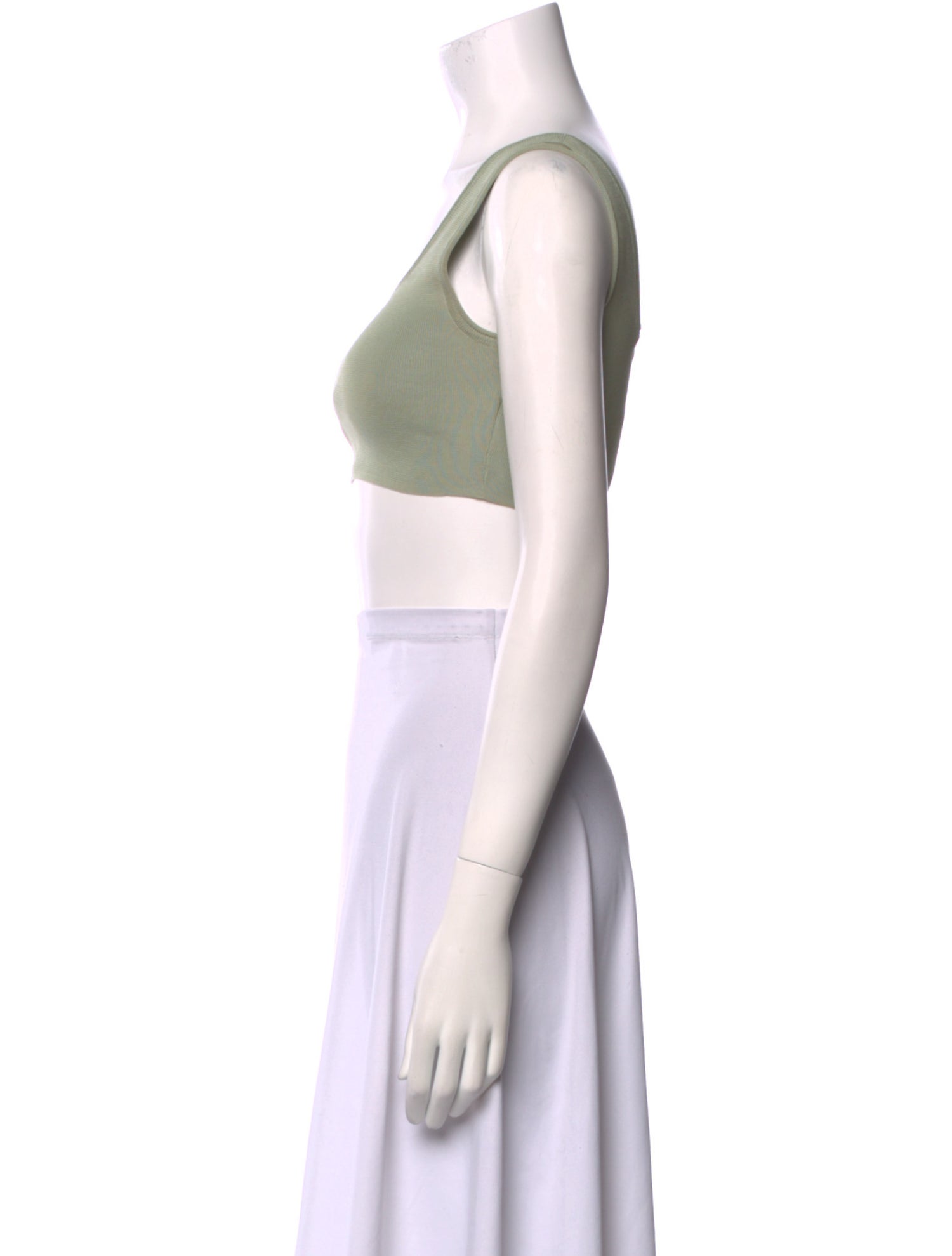 Low Classic Square Neckline Sleeveless Crop Top