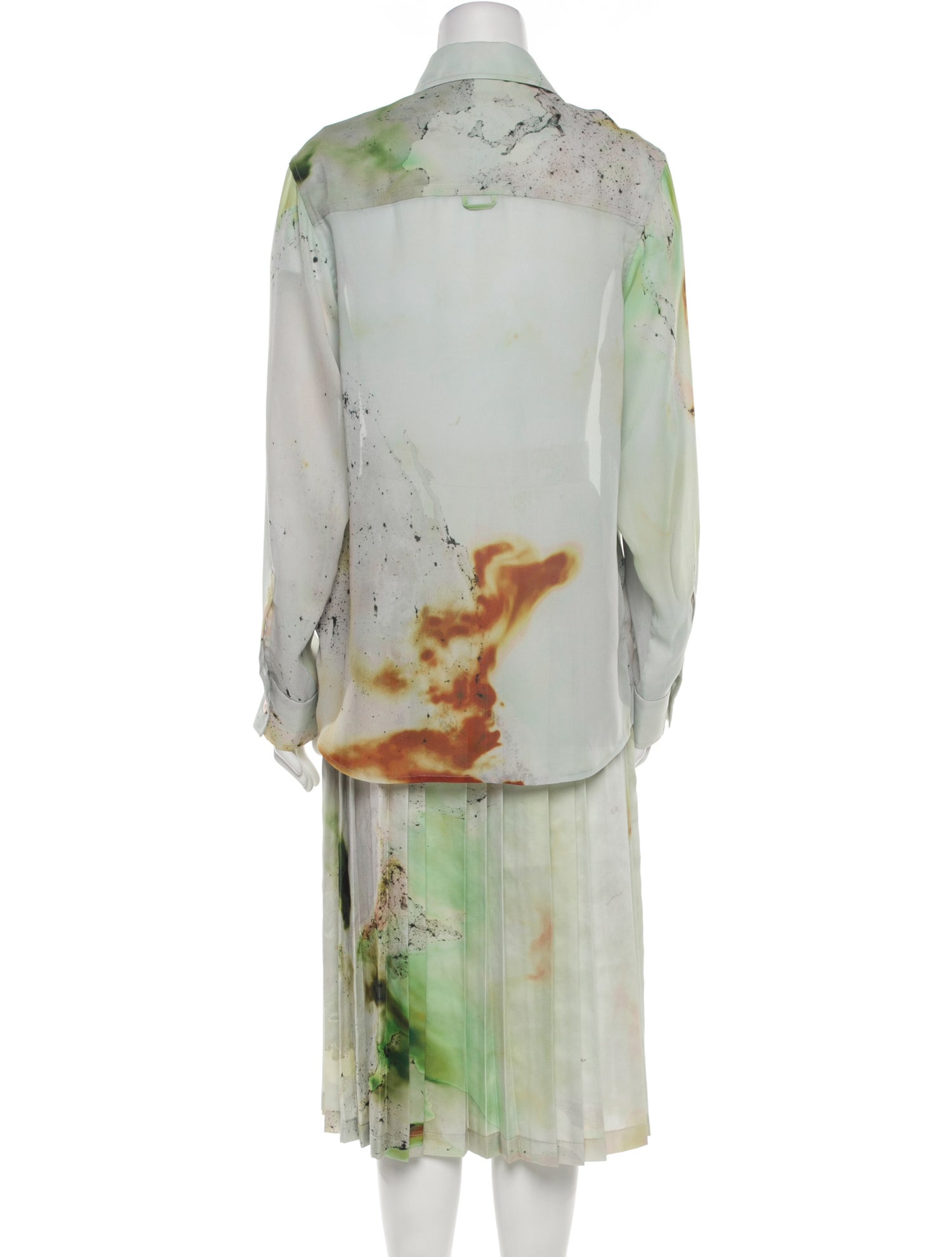 Low Classic Printed Pleated Accents Skirt Set