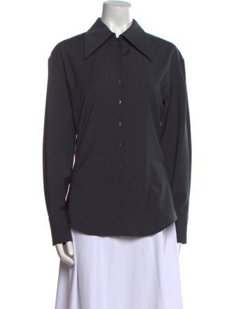 Low Classic Long Sleeve Button-Up Top