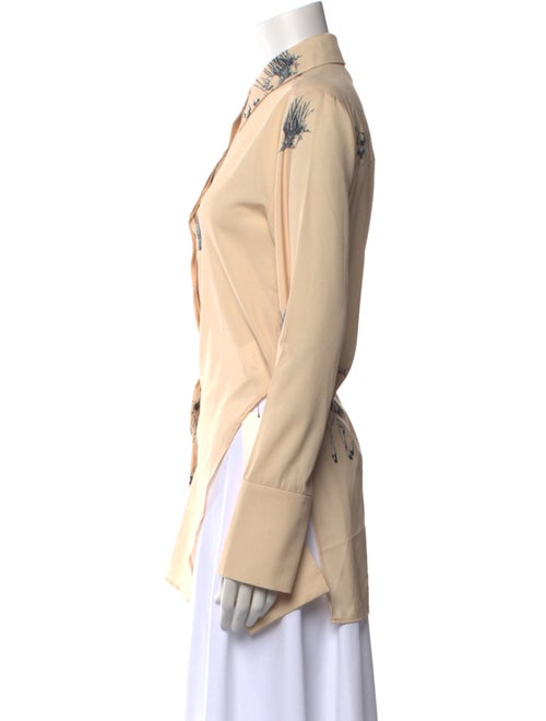 Low Classic Printed Long Sleeve Button-Up Top