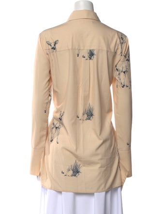 Low Classic Printed Long Sleeve Button-Up Top