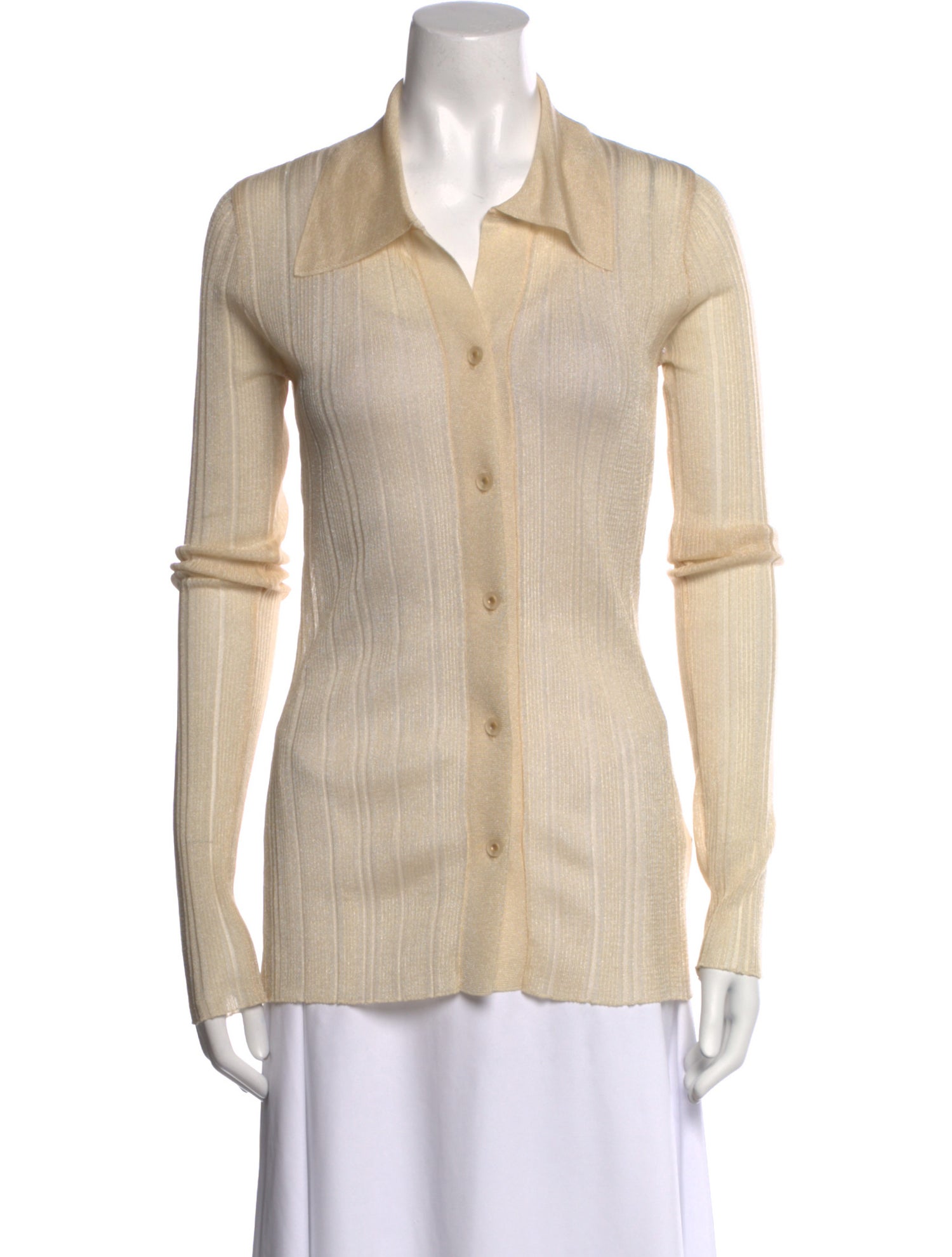 Low Classic Nylon Long Sleeve Button-Up Top