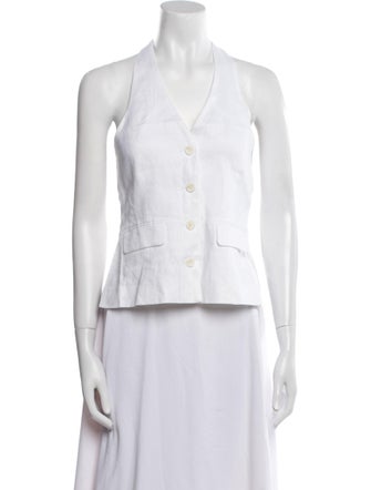 L. Cuppini V-Neck Sleeveless Button-Up Top w/ Tags