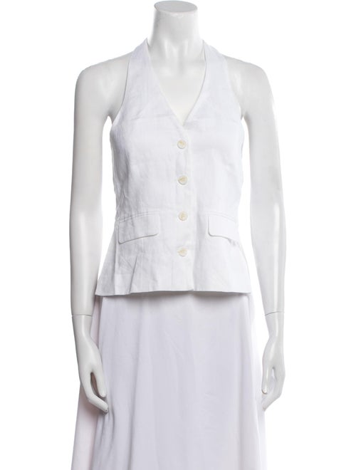 L. Cuppini V-Neck Sleeveless Button-Up Top w/ Tags