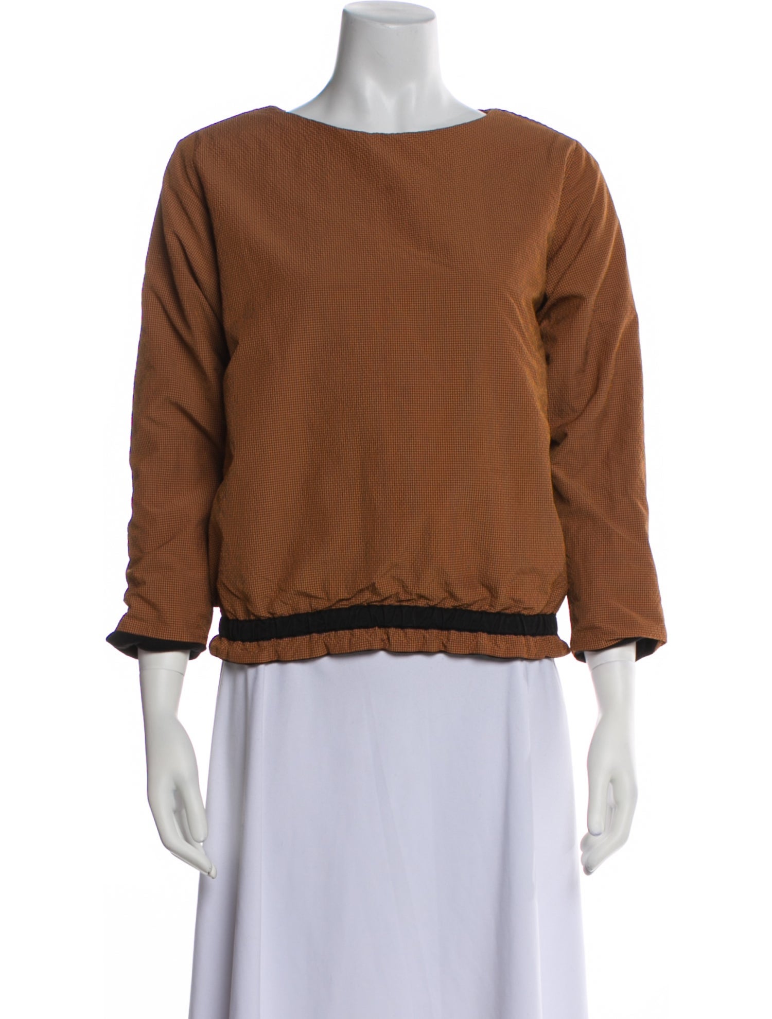 Leoca Paris Bateau Neckline Three-Quarter Sleeve Sweatshirt