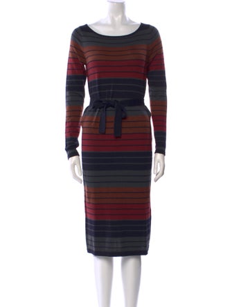 Lacoste Striped Midi Length Dress