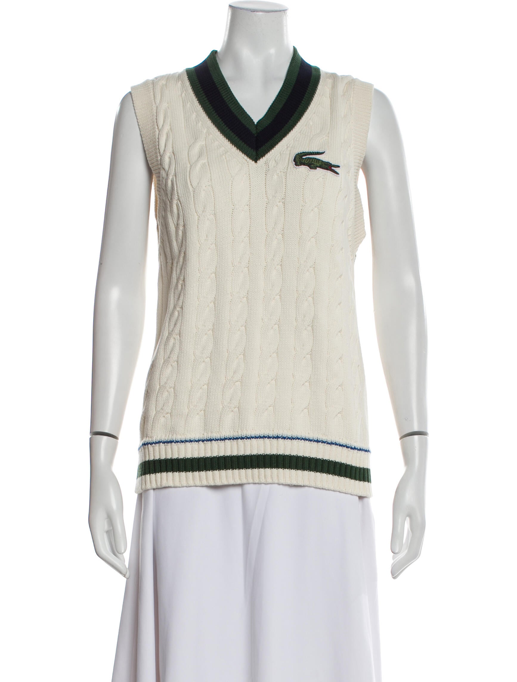 Lacoste Striped V-Neck Sweater