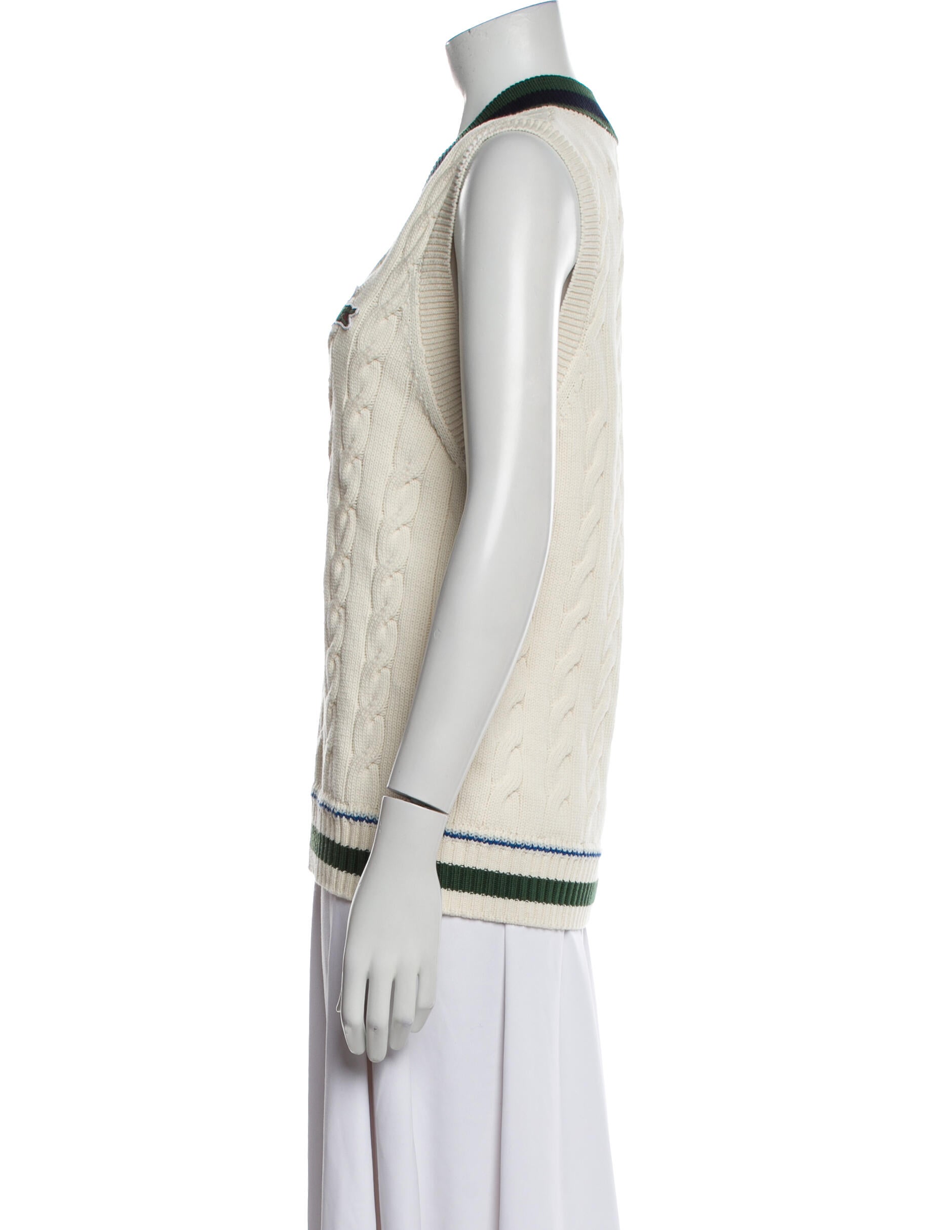 Lacoste Striped V-Neck Sweater