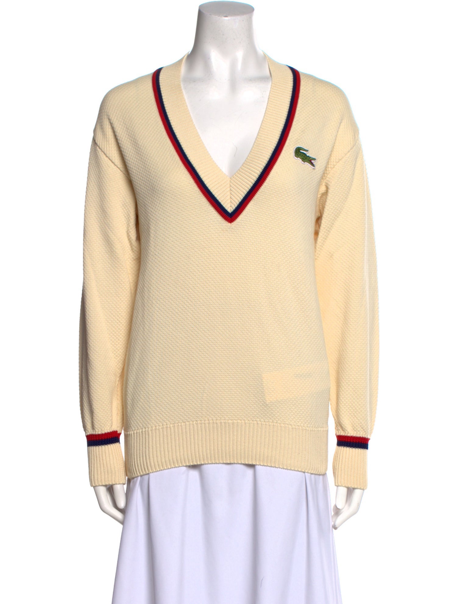 Lacoste V-Neck Long Sleeve Sweatshirt